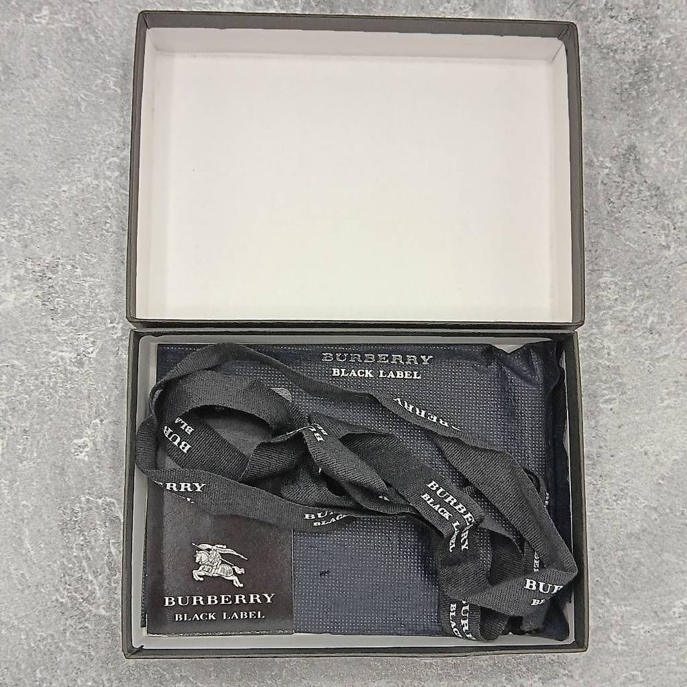 NIB Burberry Black Label Wool & Leather Compact Small Wallet Men’s Unisex - Picture 15 of 15